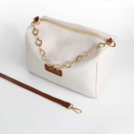Bag Cross-Bodi with a zipper, white color-4