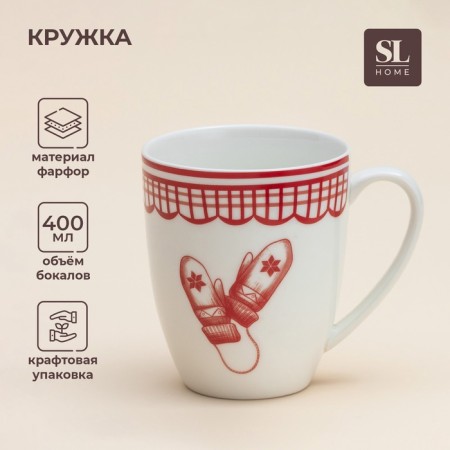 New Year's circle SL Home "Great Time", 400 ml, 9 × 10 cm, porcelain, white