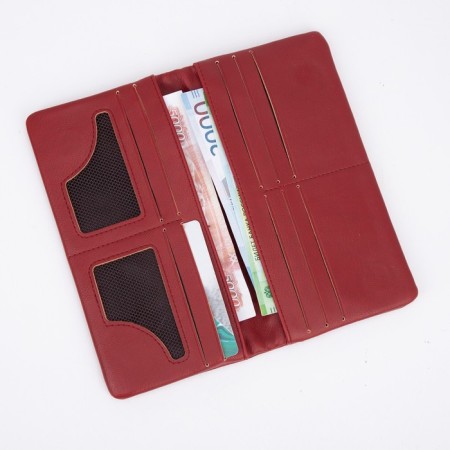Women's wallet on magnets, red color-3