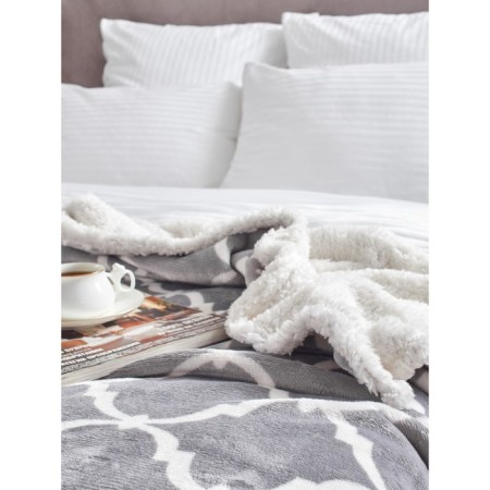 Lord Grey Plaid, size 130x150 cm, monogram, gray-6