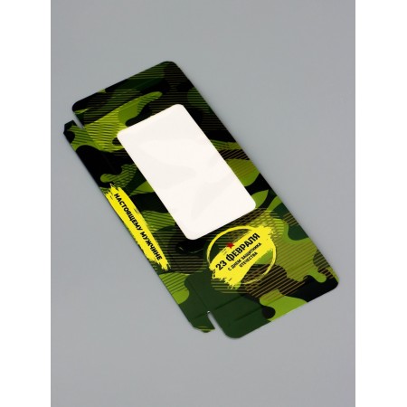 Gift box for tiles of chocolate, with a window, a "real man", 17.1 x 8 x 1.4 cm-3