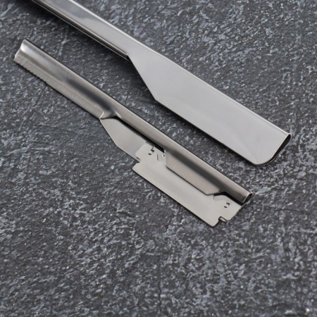 Dangerous razor, shavett, without blades, 16.5/24 × 2.5 × 1.3 cm, plastic, black/silver color-11