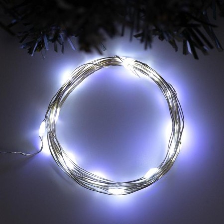 Garland "thread" 2 m dew, IP20, silver thread, 20 LED, white glow, USB