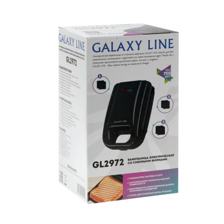 Electric Galaxy Gl 2972, 750 W, Viennese waffles, anti -stick coating, black-8
