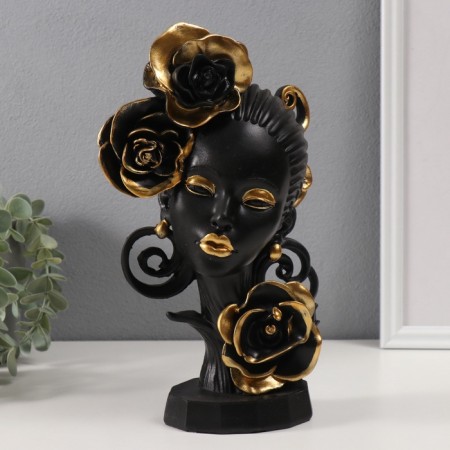 Polystone souvenir "Girl in black and gold colors" 7.5x16.6x27.4 cm