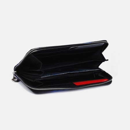 Lightning wallet, card for cards, for coins, black/blue color-1