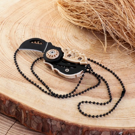 Knife-rod knife folding pencil “Skull” 7.8cm, blade 29mm/1.5mm, on the chain-1