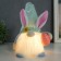 Interior light doll "Dwarf in a cap with bunny ears, sequins" Blue 30x8x8 cm