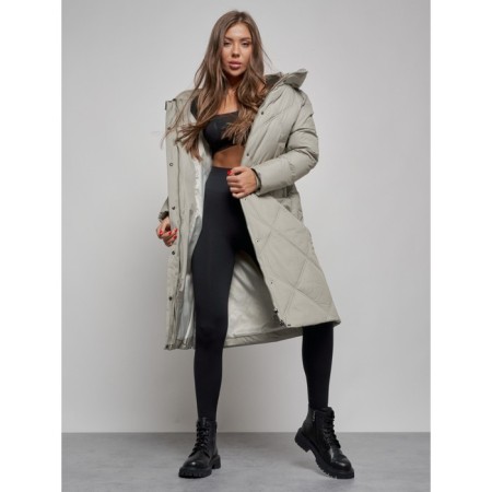 Coat insulated winter female, size 50, green color-11
