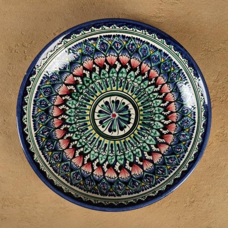 Largan Rishtan ceramics "Patterns", 25 cm, blue-4