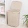 Besnaya basket with a rattan lid, 40 l, 37 × 29.5 × 48 cm, Latte color