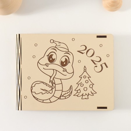 New Year's box "Snake with a Christmas tree" 15x12x2 cm-1