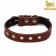 Leather collar on synthetic winterizer, dimensionless, 54 x 2.5 cm, Osh 19-47 cm, brown
