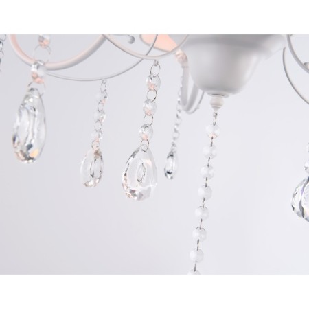 Suspended chandelier with lampshade and crystal Ambrella Light, Modern, TR4603, 5HE27, white color-5