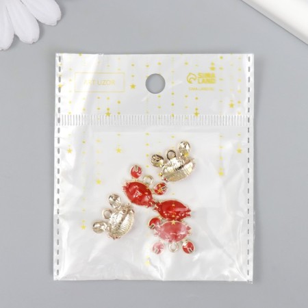 Decor for creativity metal, enamel "Krabik" 1.4x1.7 cm-3