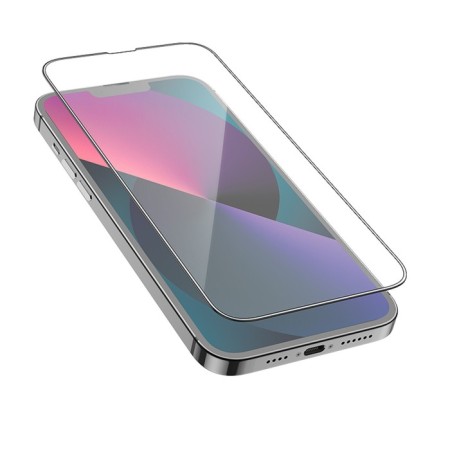 Hoco G1 Protective Glass, for iPhone 13/13 Pro, PET layer, anti -print, black frame-5