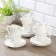Tea ceramic tea on a wooden stand “Estet”, 12 objects: 6 cups d = 8.6 cm 200 ml, 6 Smarks 14.5 × 10.6 cm, white color