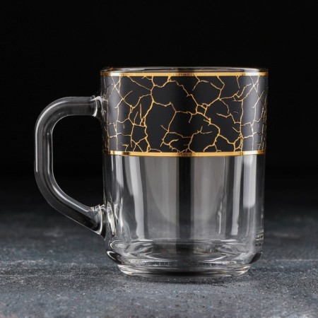 Glass mug "Marble. Black ", 200 ml-1