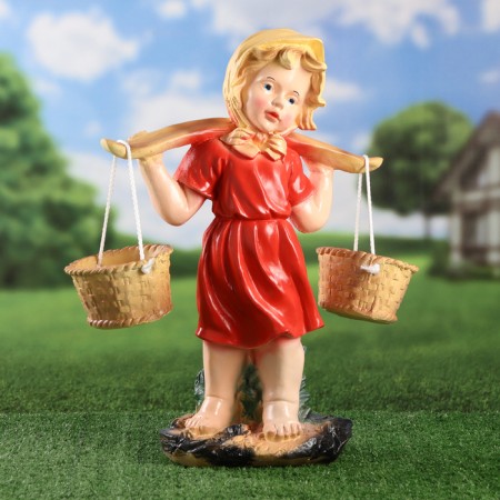 Garden figure "Girl with a rocker" Color 27x21x47cm mix-3