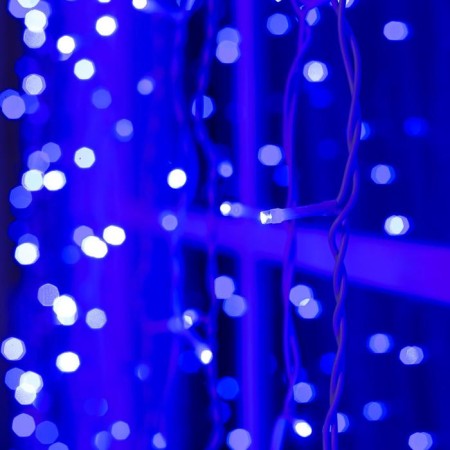 Garland "Curtain" 2 × 3 m, IP44, UMS, white thread, 760 LED, Blue glow, 220 V-2