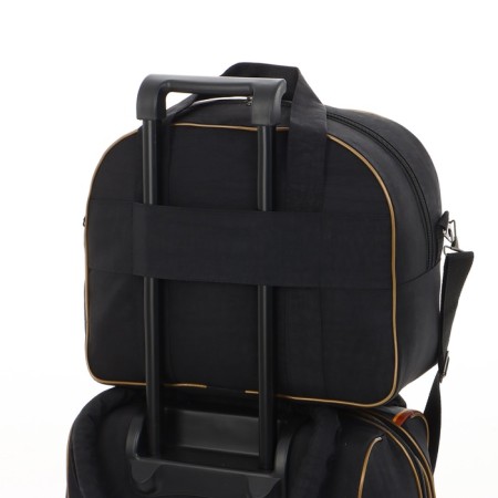 Small Small suitcase 20 "with a bag, a lightning department, with an extension, the color is black-12