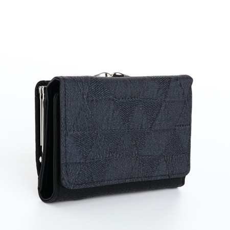 Women's wallet on magnets, black color