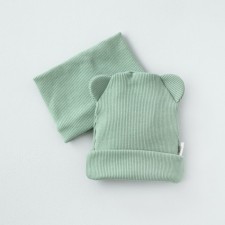 Kinderlitto Piccolino Kinderlitto kit, 2 items: hat, snood, age 1-2 years old, wormwood color