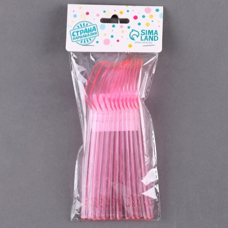 Tablespoons are plastic, in the set 12 pcs., Pink color-2