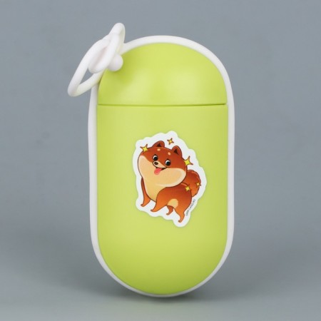 Container with packets for cleaning the dog "Clean", the color is green-1