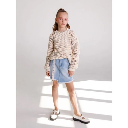 Свитер для девочки Amarobaby Knit Trend, рост 146 см, цвет молочный-11