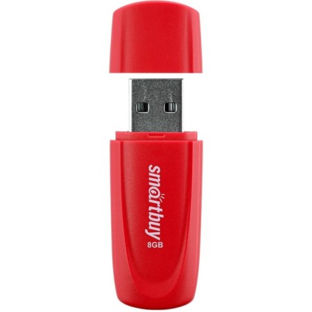 Flash drive Smartbuy 008Gb2SCR, 8 GB, USB2.0, th Up 15 MB/s, PBU up to 12 Mb/s, red-1