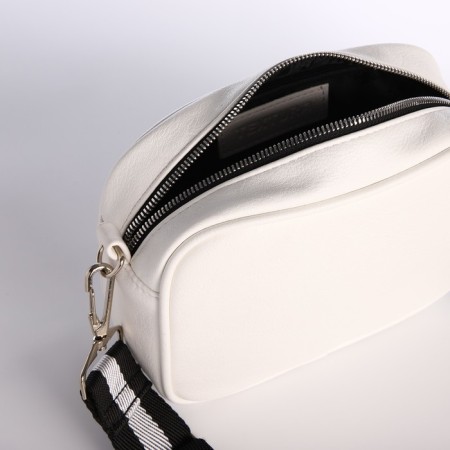 Women's bag over the shoulder, Textura, small size, white color-3