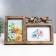 Photo frame Plastic in 2 photos 10x15 cm "Birds on a branch" Bronze 17.5x29.5 cm