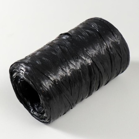 Yarn "for knitting washcloths" 100% polypropylene 400m/100 ± 10 g in the shape of a cylinder (black)-1