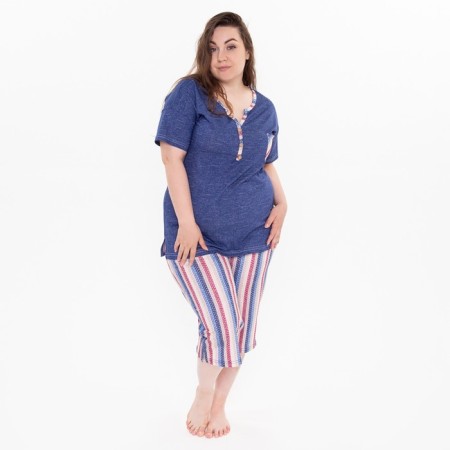 Homemade set (T -shirt and breeches), jeans color, size 54