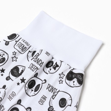 Sliders on a wide elastic band, white color/pandas, height 74 cm-1