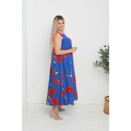 Women's dress, size 58, blue color-3