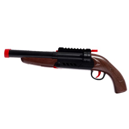 The gun "double -barreled", with sleeves, shoots soft bullets-2