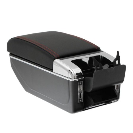 Universal armrest, 7 USB, USB 1 m, skin Pu, black-3