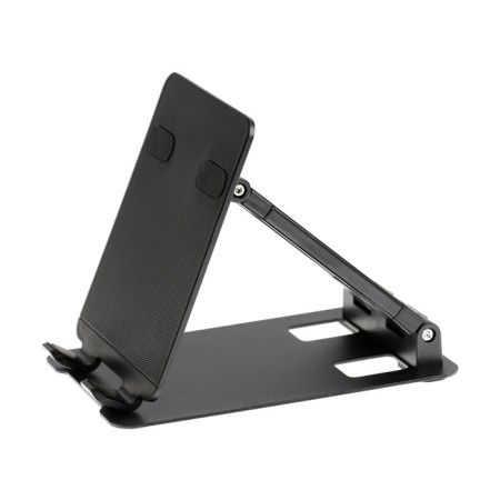 A tablet stand, adjustable, folding, rubber inserts, black-2
