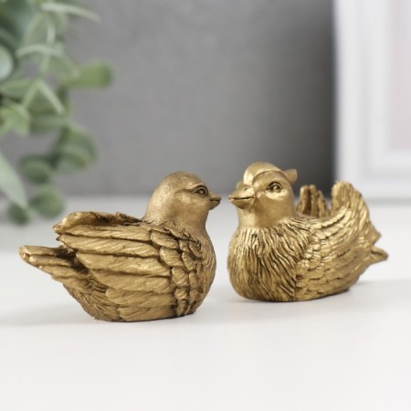 NECSK Polystone Bronze "Ducks-Mandarinki" set 2 pcs 3.5x5x33 cm-1