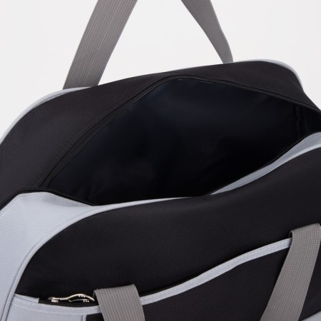 Sports bag with lightning, external pocket, gray/black color-2