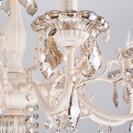 Elisha 8x60W E14 chandelier white with gold-3