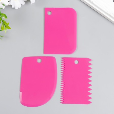 Tools for modeling and adding a form spatula plastic set 3 pcs 11.5x8 cm, mix-1