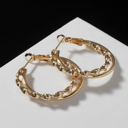 Ring earrings "karma" spiral, color gold, d = 3