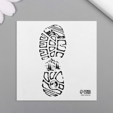 Tattoo on the body Black "Trace of the boot" 6x6 cm-3