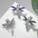 Brooch "Dragonfly" mini, the color of the mix in silver (indivisible packaging 12 pcs., Price per pcs.)