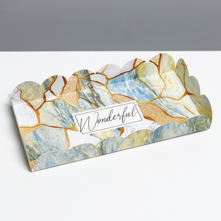 Cookie box, confectionery packaging with PVC lid, holography, “stone”, 10.5 x 21 x 3 cm-2