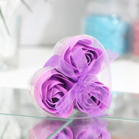 Soap roses, purple, set of 3 pcs.