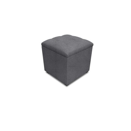 Puff with a lid and weighting, 400 × 400 × 420 mm, Savana plus matting, Ash color